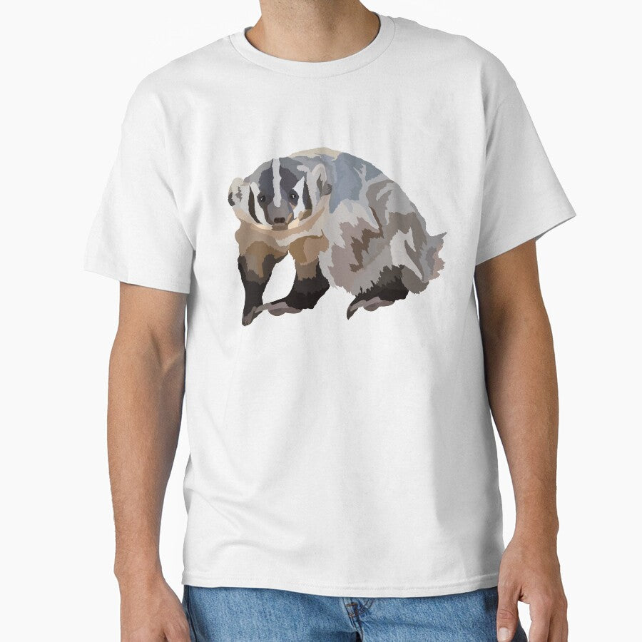 A is for American Badger ,American Badger Artwork – Detailed Wildlife Illustration and Nature Design by PrettylittlepastelUk