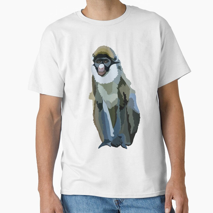 L is for Lesser Spotted Nosed Guenon,Guenon Monkey Illustration – Vibrant Primate Art for Wildlife and Nature Lovers by PrettylittlepastelUk