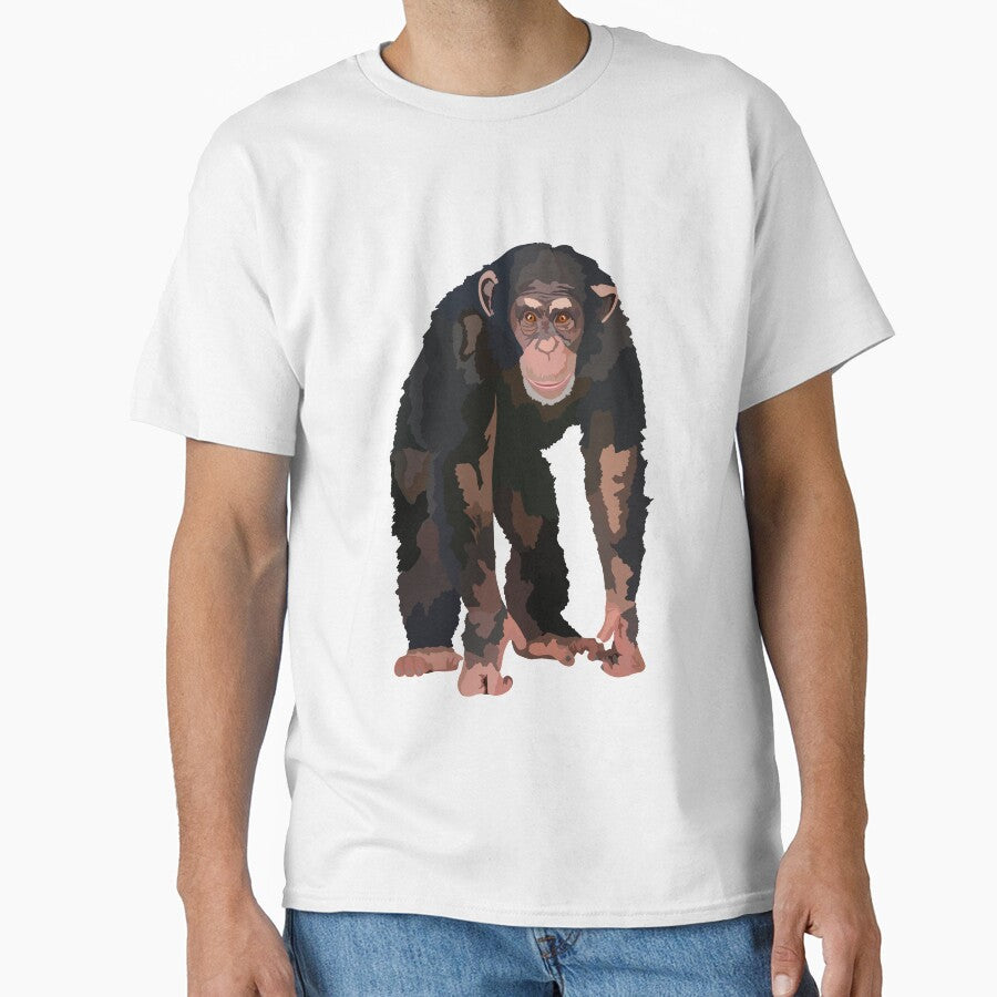 C is for Chimp,Chimpanzee Artwork – Detailed Chimp Illustration and Wildlife Design by PrettylittlepastelUk