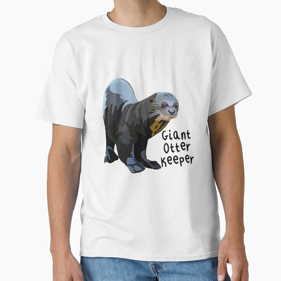 G is for Giant Otter Keeper,Giant Otter Keeper Design – Dedicated Care and Conservation of South American Aquatic Mammals Artwork by PrettylittlepastelUk