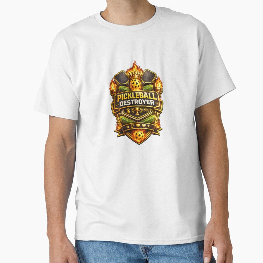 Pickleball Destroyer – Court King Pickleball Player Graphic | Funny Pickleball Paddle Sports Design by Pickleball Addicts Club