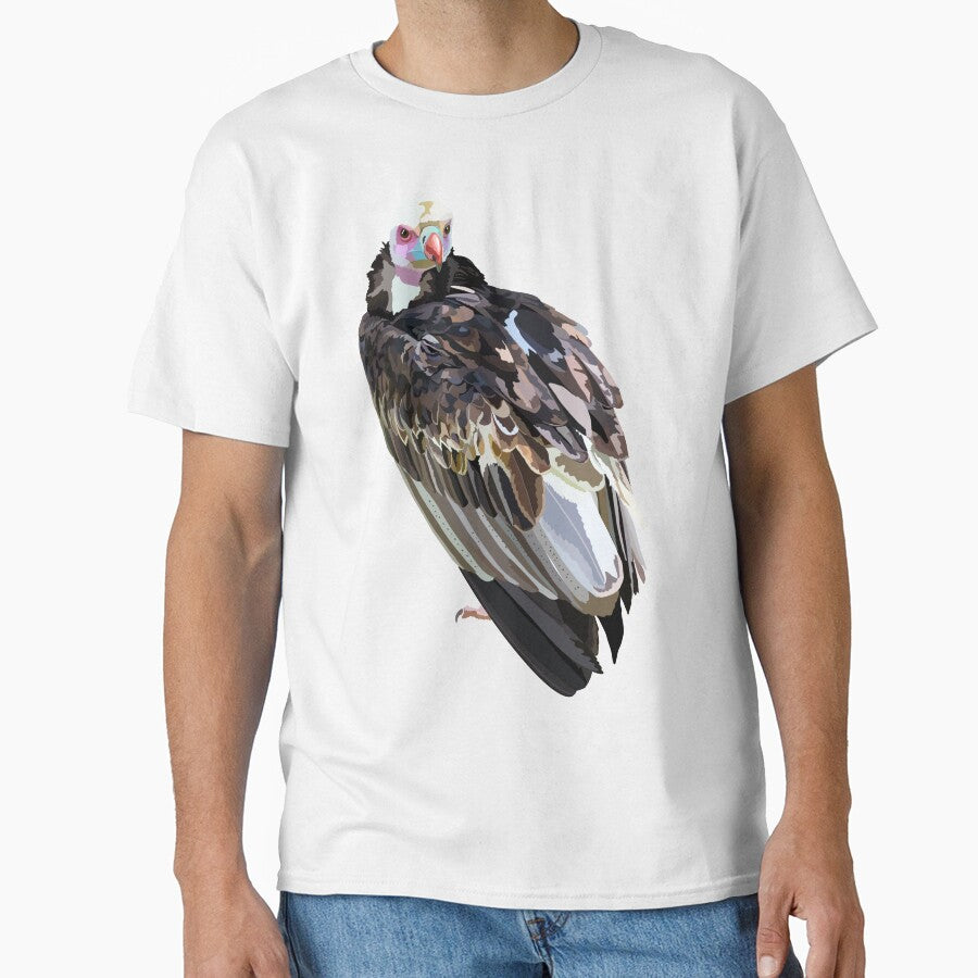 W is for White Headed Vulture, White-Headed Vulture Illustration – Striking African Scavenger Bird Wildlife Art by PrettylittlepastelUk