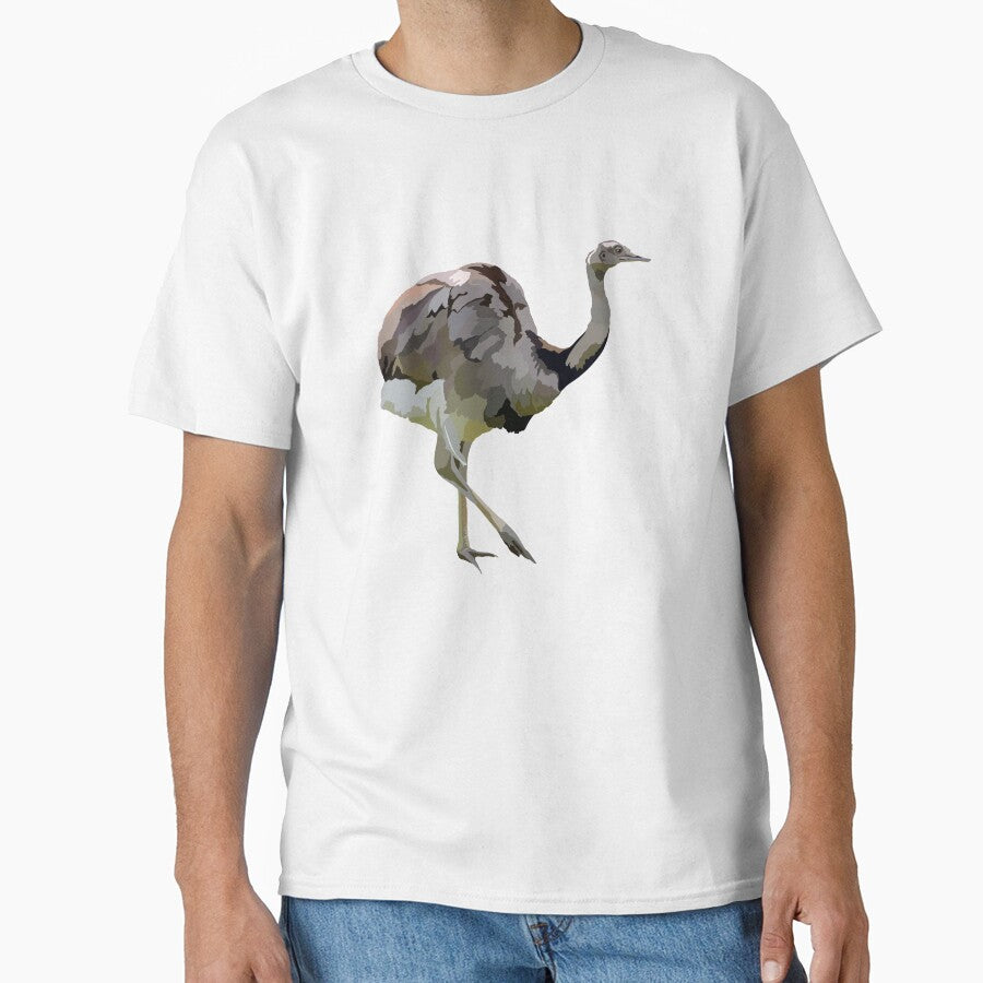R is for Rhea,Rhea Artwork – Graceful Flightless Bird Illustration and Wildlife Design by PrettylittlepastelUk