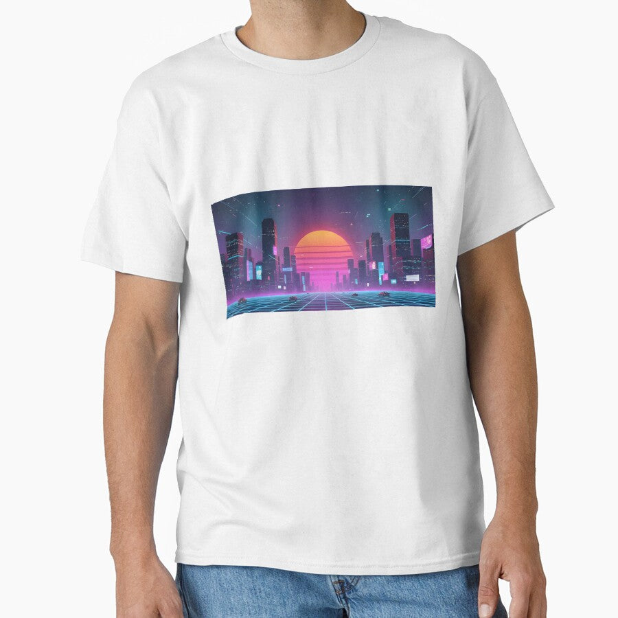 Neon Cyberpunk Cityscape Retro Sunset by ShadowArt-Sahil
