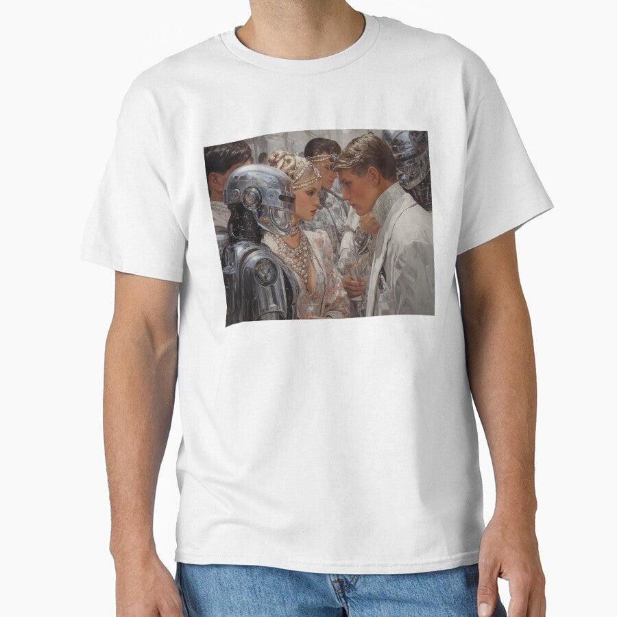 Elegant Man and Android at a Party | Futuristic Glamour Art by Velvetcosmonova