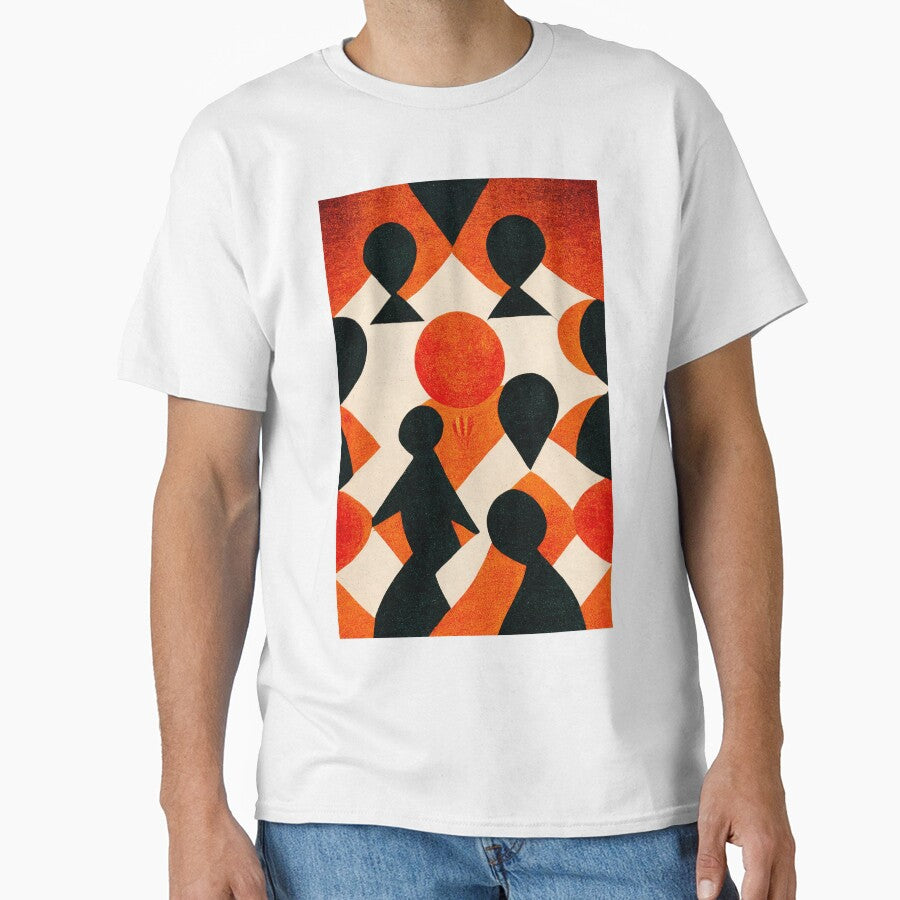 Minimalist art painting of a crowd of people by lilolighthouse