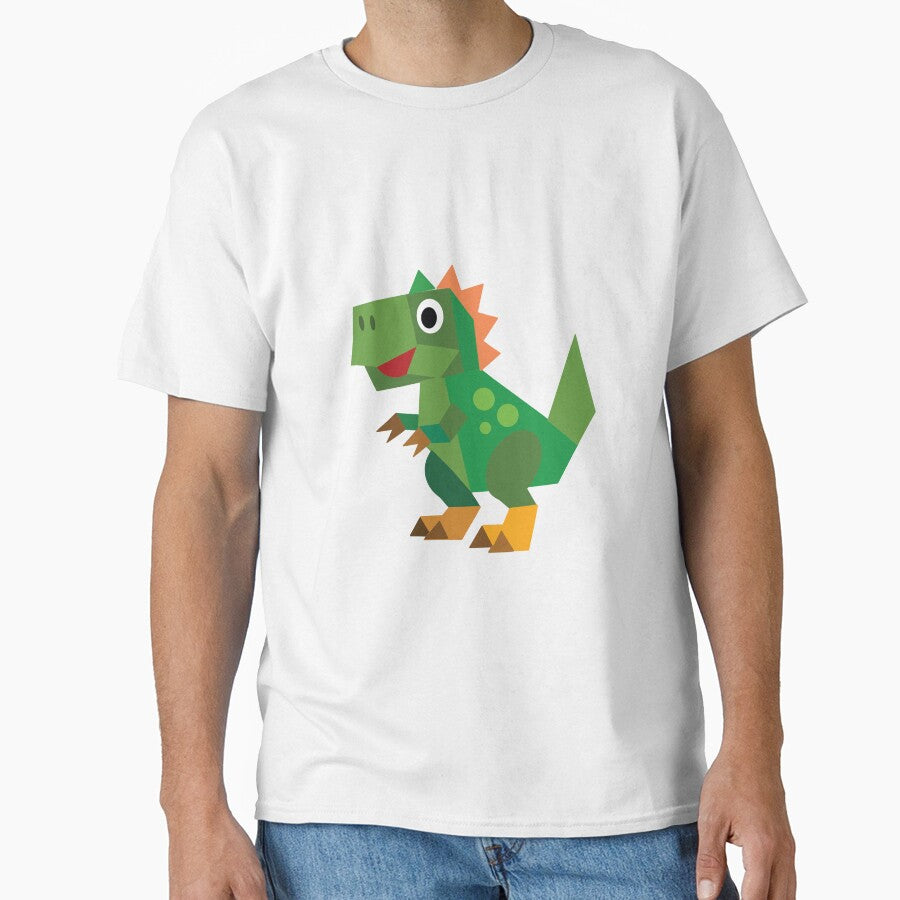 Geometric T-Rex Dinosaur Made from Shapes for Kids by MadeFromShapes