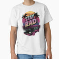 Stay Rad – 80s Retro Synthwave Neon Sunset & Sports Car by EpochFusion