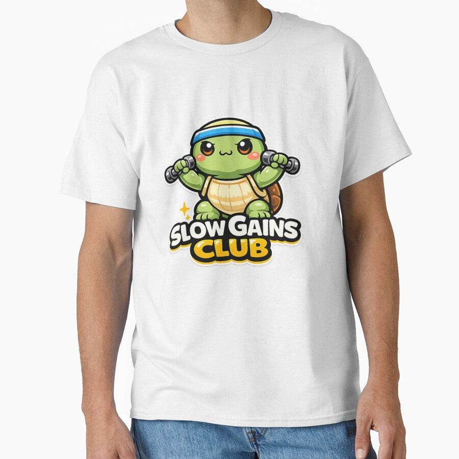Slow Gains Club – Cute Kawaii Turtle Gym Sticker by les 3 cerises store