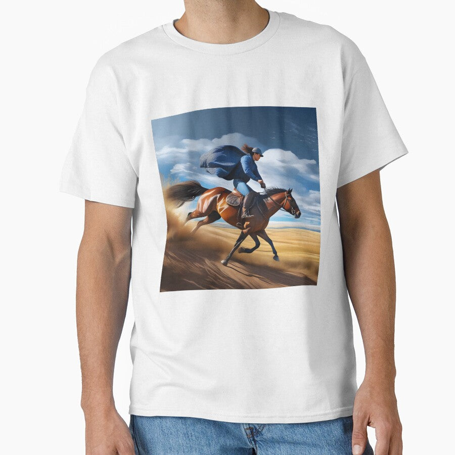 Guy with no eyes riding a horse with five legs by My Artprintz