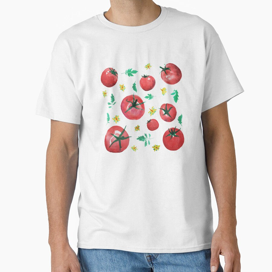 Cute Summer Watercolor Tomato Pattern Tomato Girl Aesthetic by tanjica