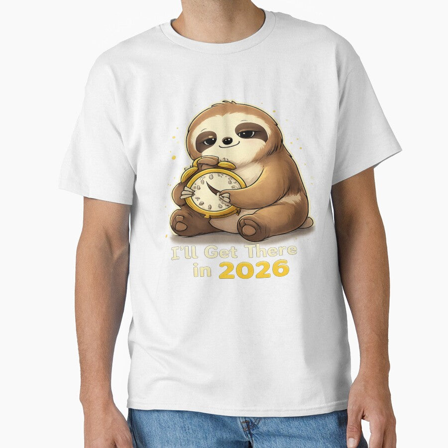 I’ll Get There in 2026 – Cute Sloth New Year Resolution Design by CraftLum