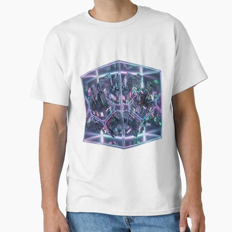 Neo Tokyo city floating cube by PixelNest40