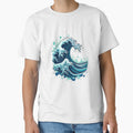 Abstract Wave Made of Recycled Plastic in Shades of Blue, Green, and White by VibeTCreations