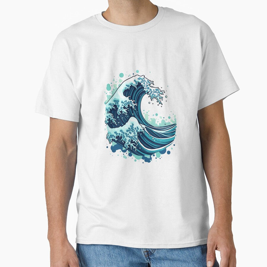 Abstract Wave Made of Recycled Plastic in Shades of Blue, Green, and White by VibeTCreations