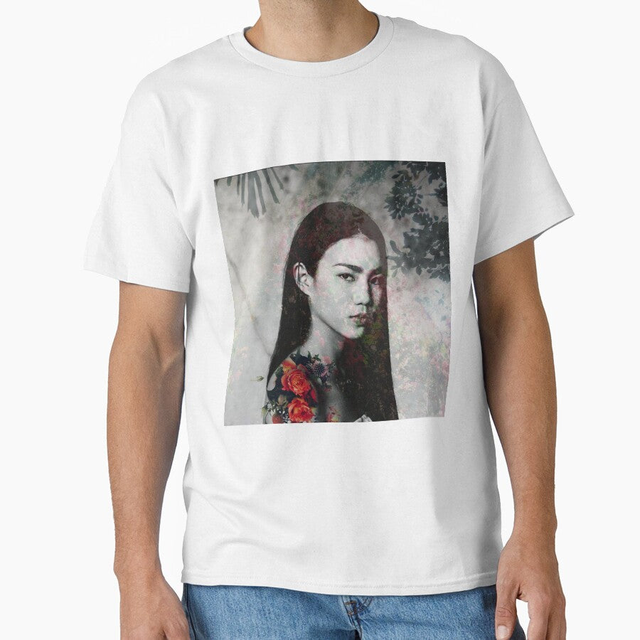 Moody Floral Woman Portrait | Dark Feminine Aesthetic Wall Art by 11-11art