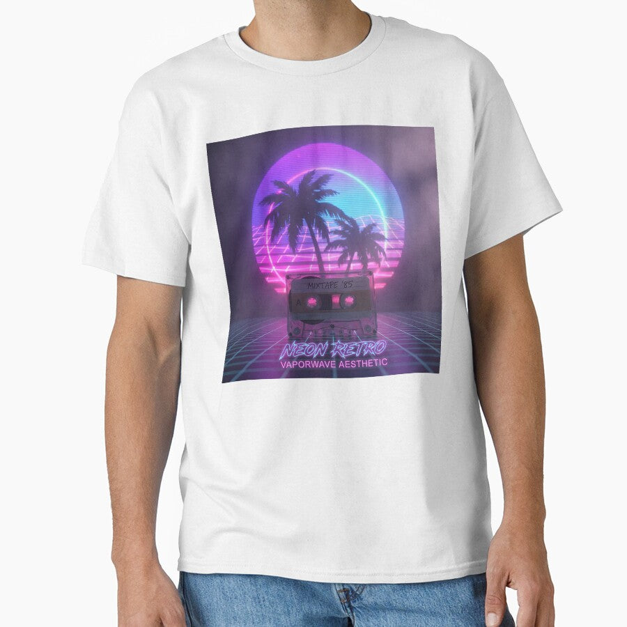 Neon Retro Vaporwave Sunset Painting by BrickByDream
