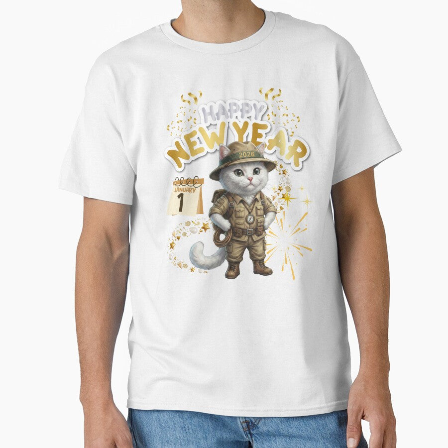 Adventure Cat Explorer 2026 | Happy New Year Safari Kitten by E-SarnEdge