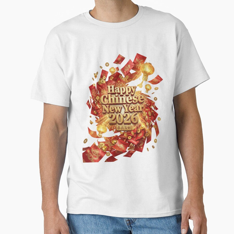 Happy Chinese New Year 2026 - Festive Red Envelopes & Lanterns with Gold Coins by JaaCreativeShop