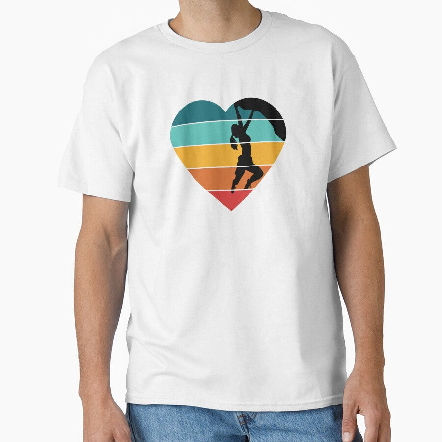 I Love Bouldering - Woman Bouldering- Multicolored Heart by HeatherPore