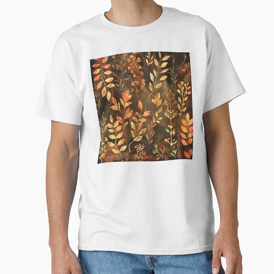 Golden Earth Tones Boho Leaves Designs Digital Art by DEC02
