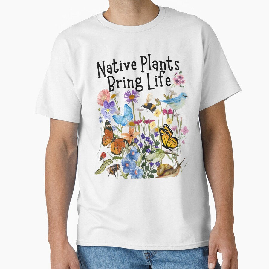 Native Plants Bring Life Colorful Pollinator Design by EarthArtDesigns