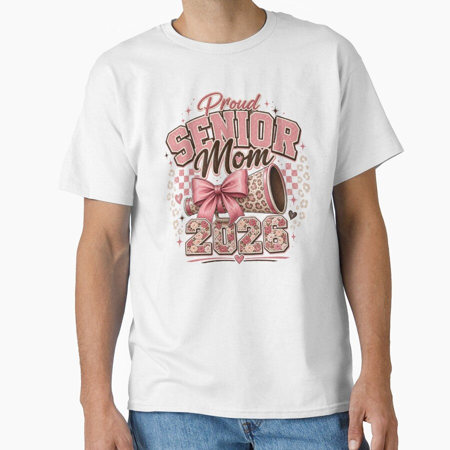 Proud Senior Mom 2026 Pink Leopard Graduation Design by PixelModeShop