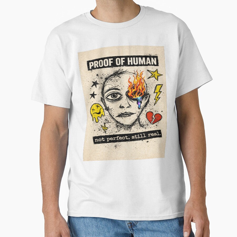 Proof of Human – Grunge Chaos Face Aesthetic Streetwear Design by AndGarciart