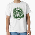 Ugly Cute Raccoon “I Tried” – Messy Sketch Anti Design Forest Green by JonelCrafts