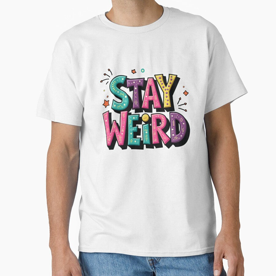 Stay Weird Bold Lettering Sticker by Craftifik .