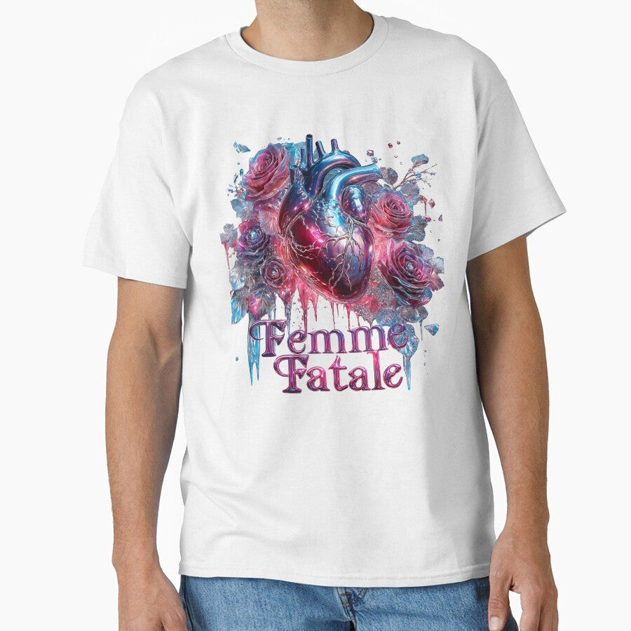 Femme Fatale Chrome Heart with Roses and Ice by Anastasiia Yurevych