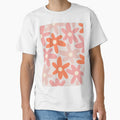 Daisy Time Cute Retro Floral Pattern in Orange and Light Blush Pink by kierkegaard