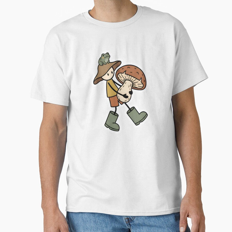 Goblincore Stickman Mushroom Forager Cozy Forest Aesthetic Earth Tones by StickyGuys