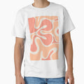 Peach and Pink Smooth Contours Retro Modern Abstract Pattern by kierkegaard