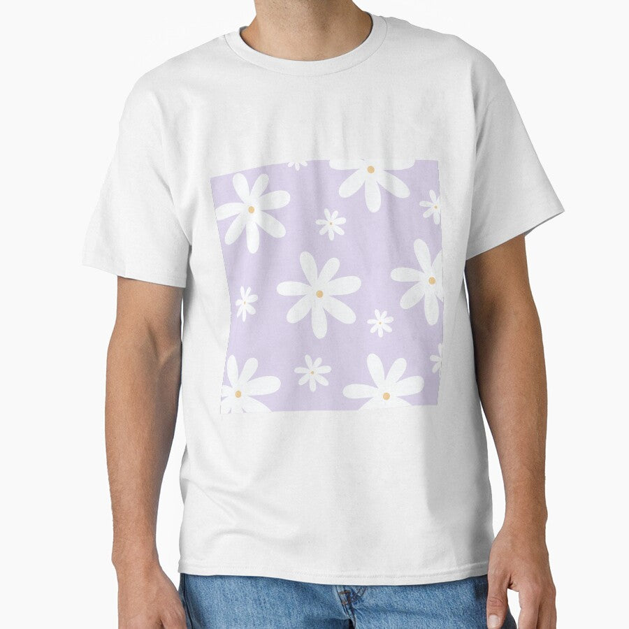 Y2K Danish Pastel Purple Daisy Flower Pattern by Sarah Eichert