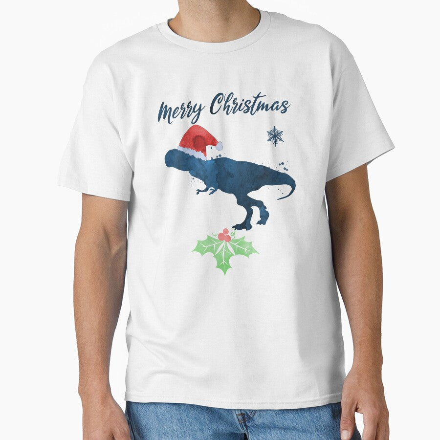 Christmas Dinosaur Art Tyrannosaurus Rex by TheJollyMarten