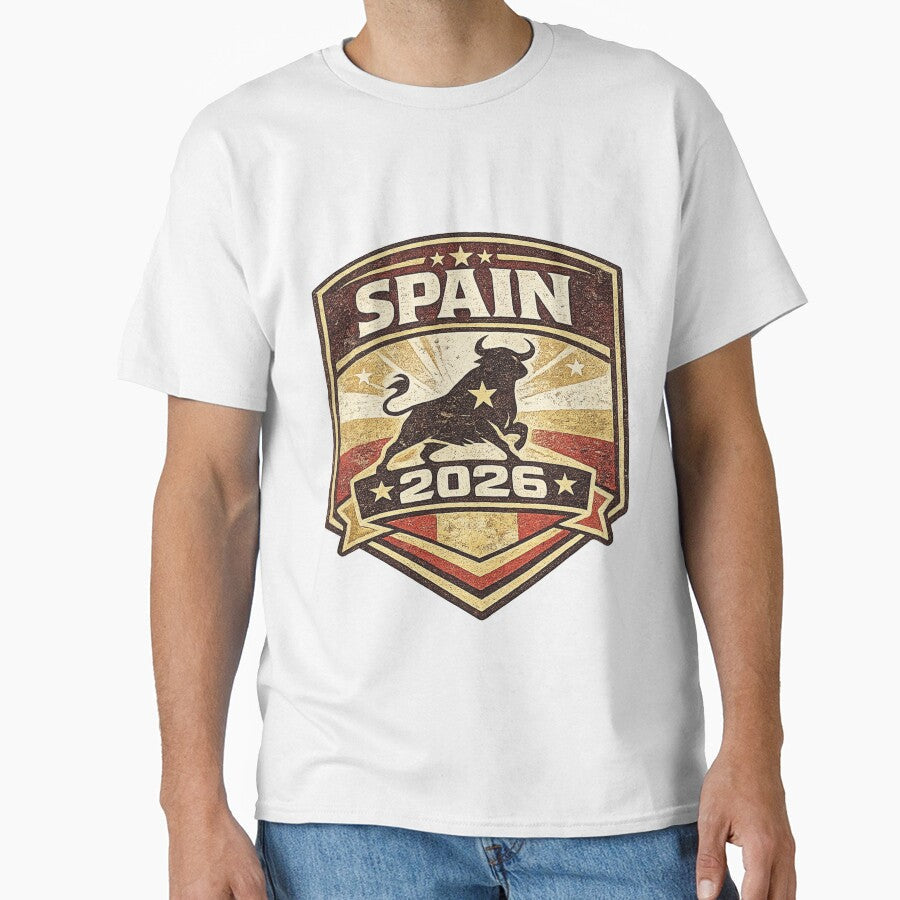 Spain 2026 Vintage Bull Football Retro T-Shirt by ArthUpscale