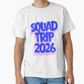 Bold Retro "SQUAD TRIP 2026" Blue and Lavender Typography Logo by VibranPalette