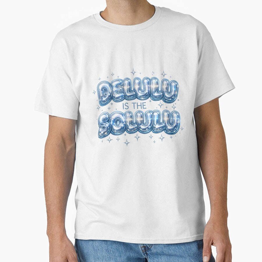 DELULU IS THE SOLULU Y2K Chrome Bubble Typography Aesthetic Design by OFFLINE FOREVER™ オフライン