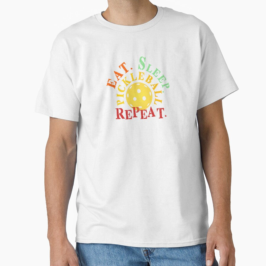 Eat Sleep Pickleball Repeat – Retro Funny Pickleball Lover Tee by miaa-artistshop
