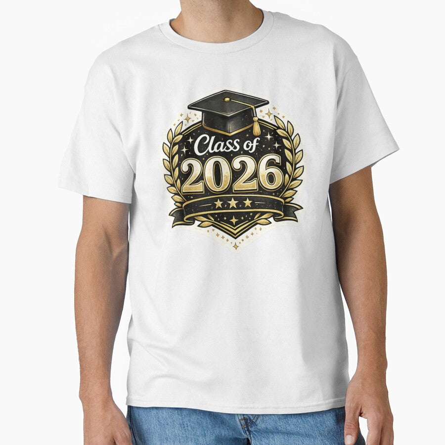 Class of 2026 Graduation Cap Gold Senior Design by CLOUTKULT
