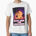 Explore the Unknown Retro Sunset Design with Grid, Palms and Cosmic Adventure Vibes by SplashTastic