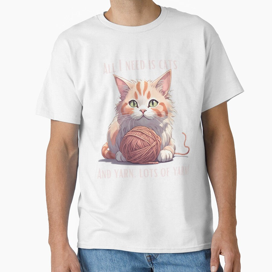 All I Need is Cats and Yarn - Funny Yarn and Crochet Lover by CreatureZDesign