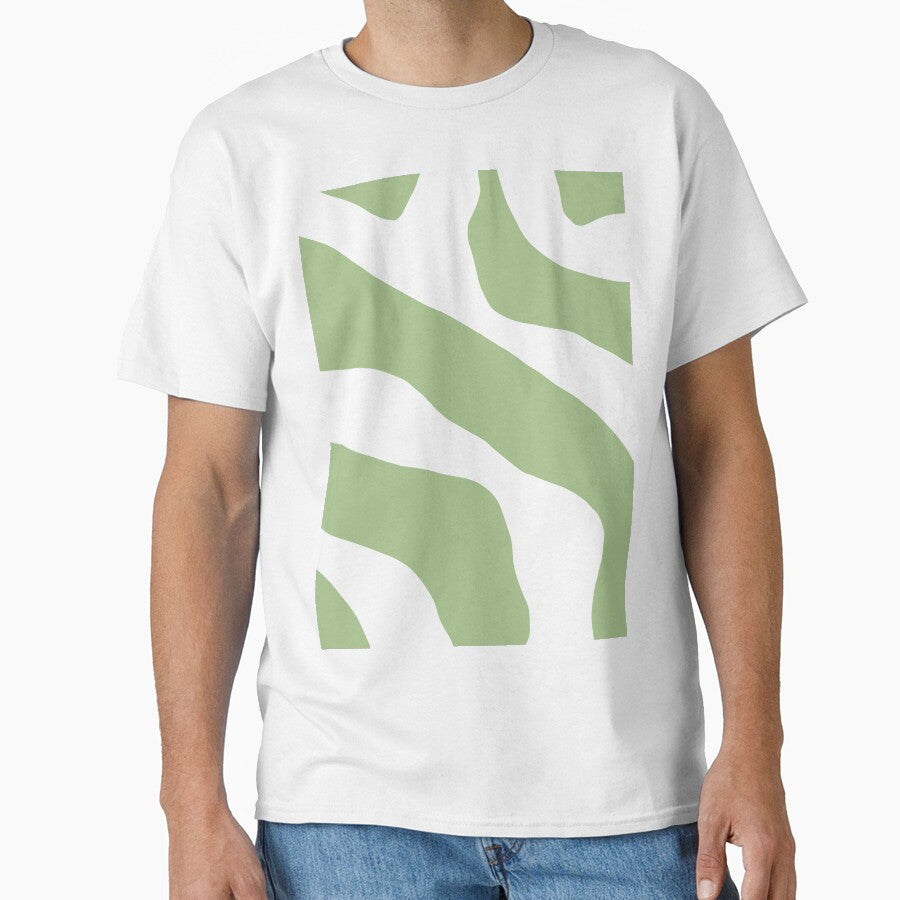 Sage Green Organic Forms Retro Modern Abstract Minimalistic Pattern Light Sage Green and Cream Pastel by kierkegaard