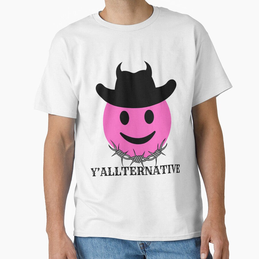 Yallternative Pink Smiley Face Cowboy Art by amziwcfogwz22
