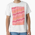 Retro Sunset Wavy Groovy Pattern – Pink and Peach Abstract Aesthetic by Aesthetic Crew