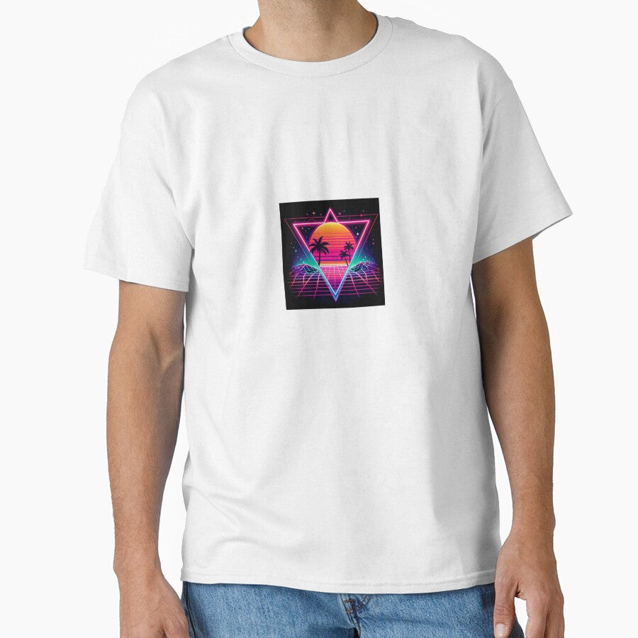 Retro 80s Synthwave Sunset - Neon Aesthetic by REDLN