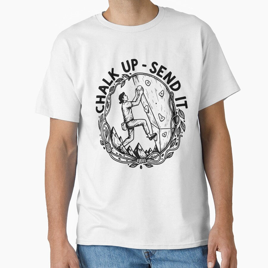 Chalk Up Send It Rock Climbing Fun Design by LuminOrb