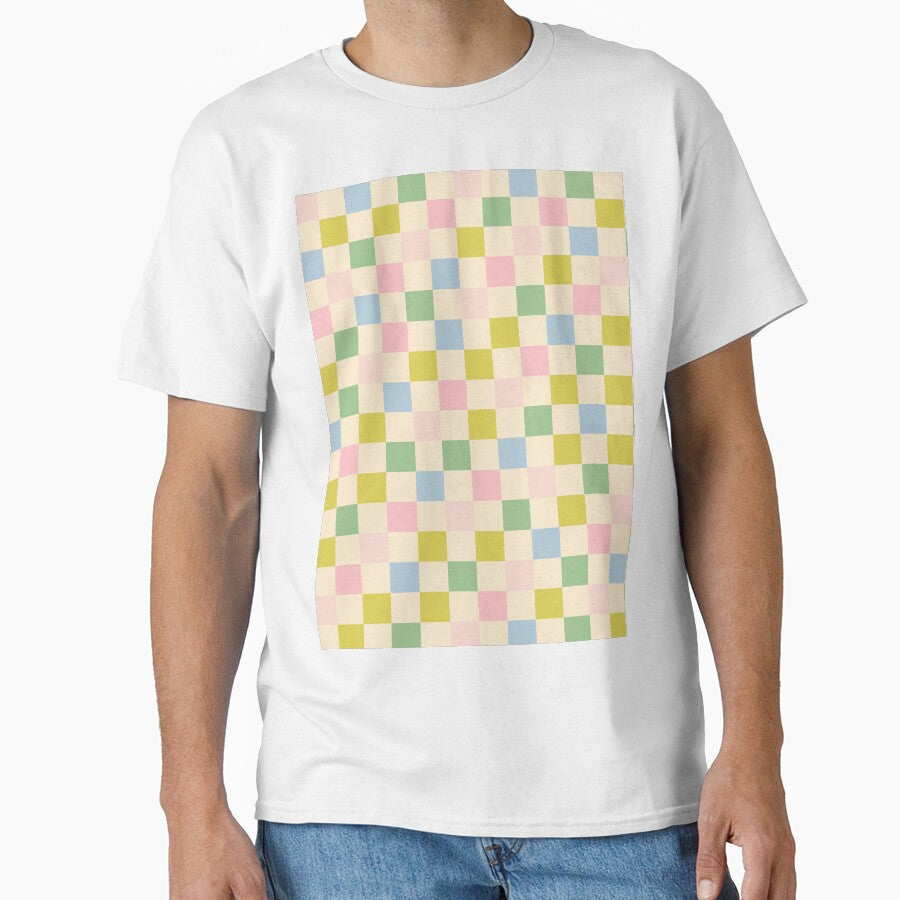 Checkered Pattern Pastel Blue Green Pink by kierkegaard