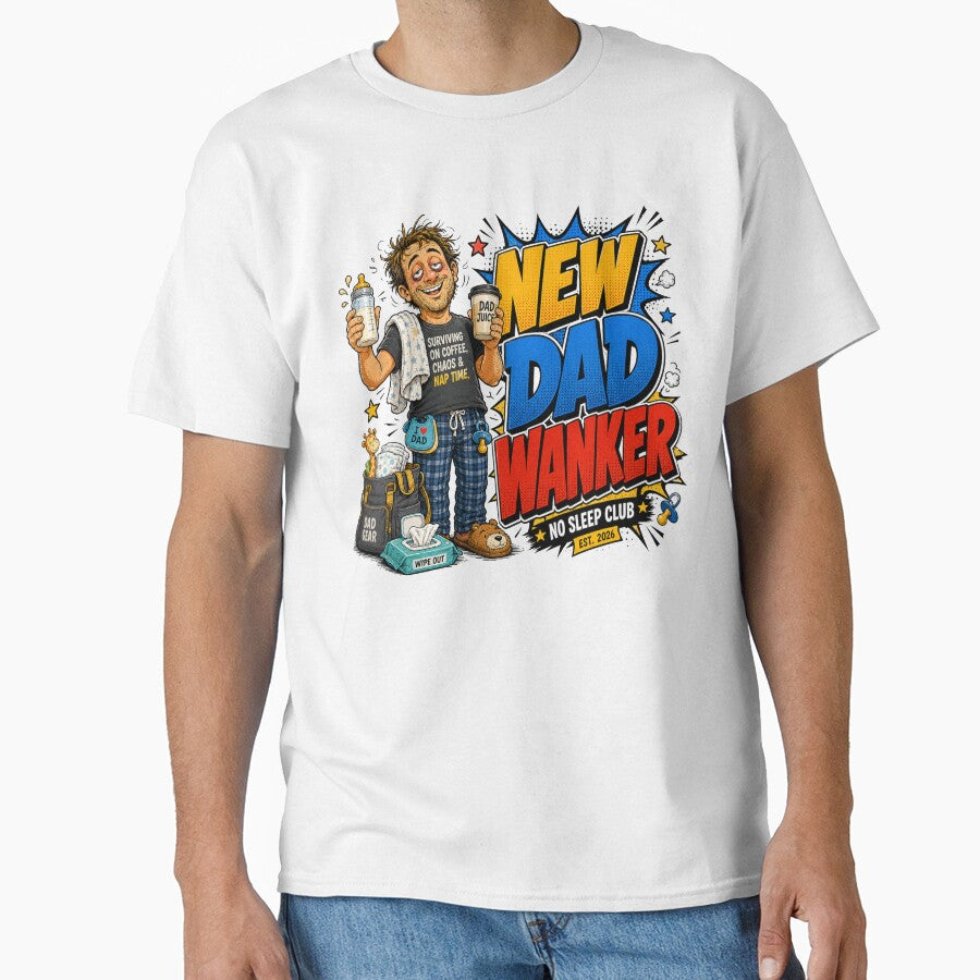 New Dad Wanker No Sleep Club Funny Dad Gift by UrbanKangaroo